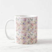 Mug fond floral avec oiseaux et papillons (Gauche)