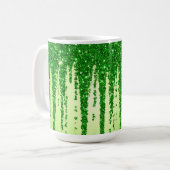 Mug Fond goutte à goutte de paillettes vertes avec sci (Devant gauche)