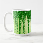 Mug Fond goutte à goutte de paillettes vertes avec sci (Gauche)
