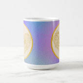 Mug Fond pailleté or merci rose violet bleu (Centre)