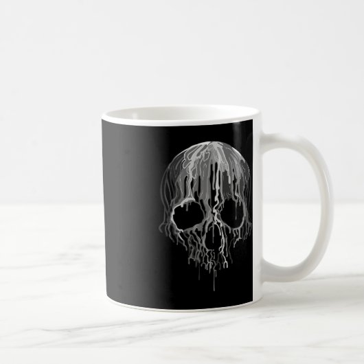 Mug Fonte crâne noir blanc Art graphique Halloween (Droite)