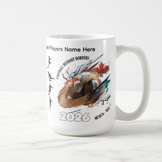 Mug Football 2026 Coffee Mug– Mexico USA Canada Design (Droite)