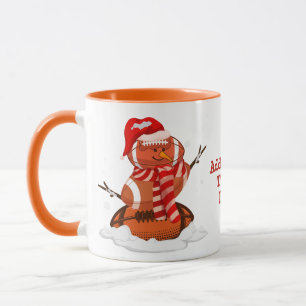 Mug Football américain Noël Snowman Snowball