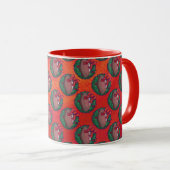 Mug Football de couronne de Noël en rouge (Devant droit)