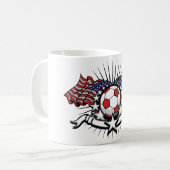 Mug Football drapeau américain patriotique (Devant gauche)