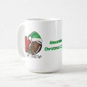 Mug Football Noël C'Est La Saison Rouge Vert Brown (Devant gauche)