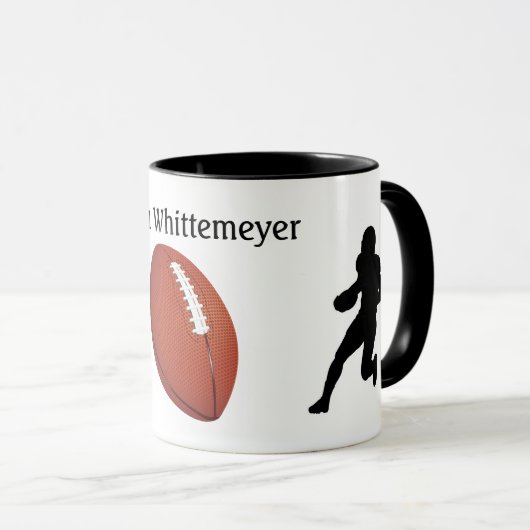 Mug Football Silhouetted Players and Ball personalize (Devant droit)