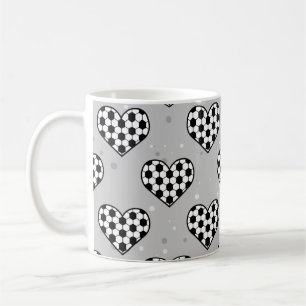 Mug Football / Soccer Ball Texture En Forme De Coeur