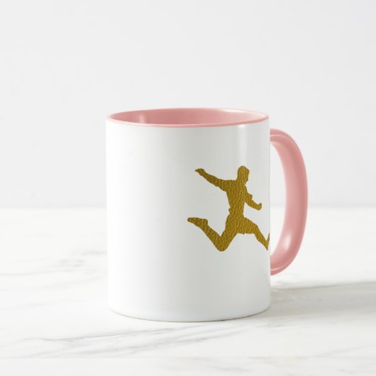 Mug Football Soccer Shooter | Couleur en cuir doré Coo (Devant droit)