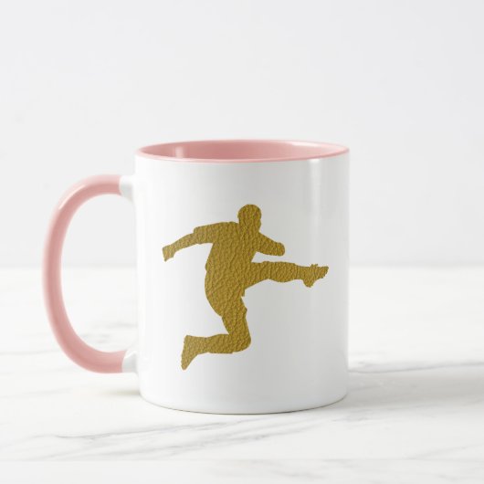 Mug Football Soccer Shooter | Couleur en cuir doré Coo (Gauche)