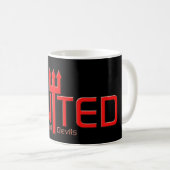 Mug Football United Red Devils rouge et noir (Devant droit)