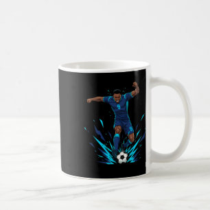 Mug Footll Soccer Blue Striker sous la pluie sur sol m