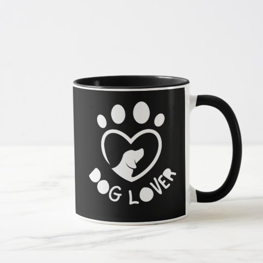 Mug for dog lovers with the quote "Dog lover" (Droite)