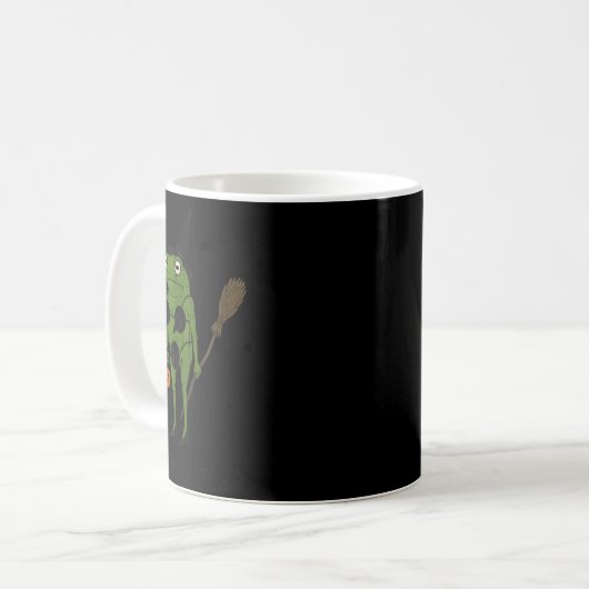 Mug For October, Funny Halloween, Funny Witch Frog (Devant gauche)