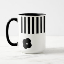 Mug Foral Minimal noir et blanc