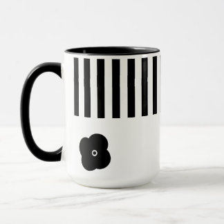 Mug Foral Minimal noir et blanc
