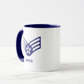 Mug Force aérienne de rang supérieur E-4 personnalisé (Devant gauche)