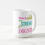 Mug Force Dignité Bible Verse Girls Inspiration (Devant droit)
