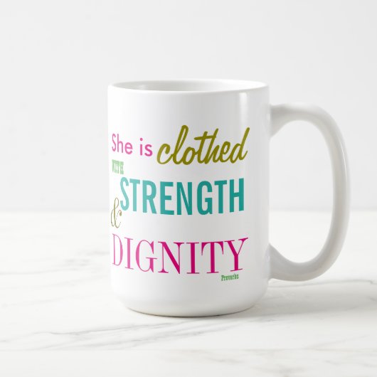 Mug Force Dignité Bible Verse Girls Inspiration (Droite)
