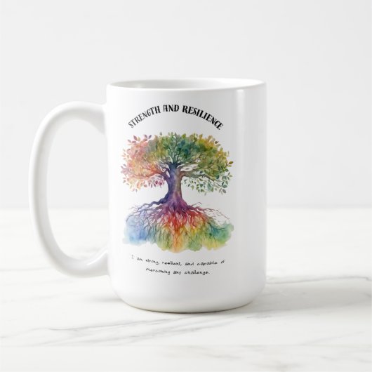 Mug Force et résilience Carte d'affirmation positive (Gauche)