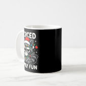 Mug Forced Family Fun – Funny Sarcastic Raccoon Xmas C (Devant gauche)