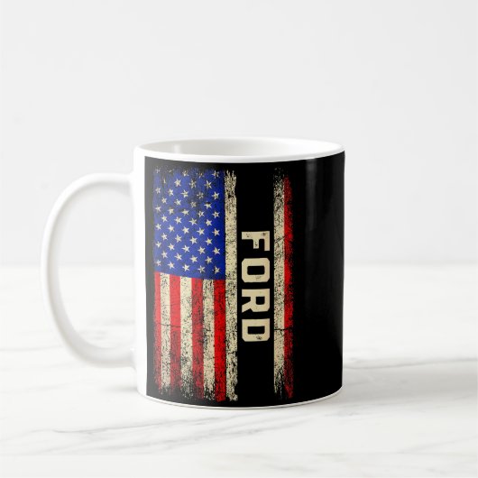 Mug Ford Last Name Shirt Ford Name American Flag  (Gauche)