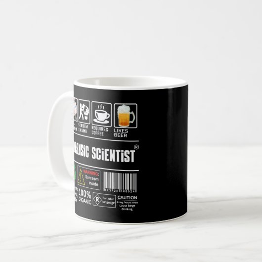Mug Forensic Scientist Packaging & Handling Étiquette  (Devant gauche)