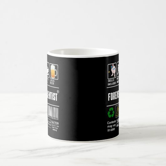 Mug Forensic Scientist Packaging & Handling Étiquette  (Centre)