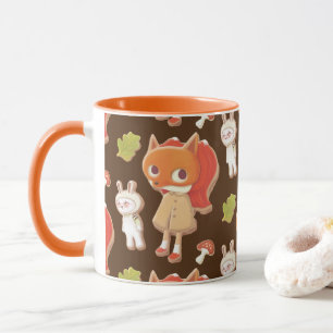 Mug Forest Bakery : motif de fille renard et biscuits