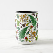 Mug Forest berries, leaves and bugs on white (Centre)