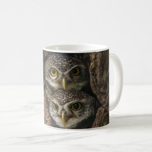 Mug Forest | Deux Owls Looking (Devant droit)