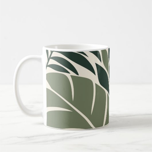 Mug Forest Sage Tropical Leaf Silhouette (Gauche)