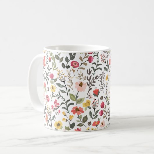 Mug Forest Thicket Mountain Fleurs sauvages Design flo (Devant gauche)