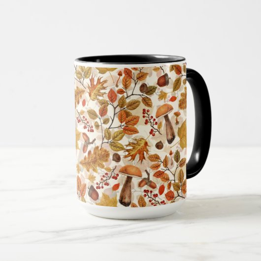Mug Forêt automnale sur blanc (Devant droit)