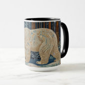 Mug Forêt bohème d'hiver de l'ours blanc rétro (Devant droit)