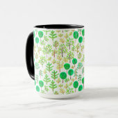 Mug Forêt d'aquarelle en style doodé (Devant gauche)