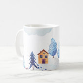 Mug Forêt d'aquarelle : Illustration du paysage idylli (Devant gauche)