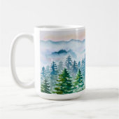 Mug Forêt d'aquarelles et montagnes (Gauche)