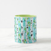 Mug Forêt d'arbre de bouleau d'oiseaux bleus au (Centre)
