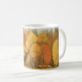 Mug Forêt d'automne, cerf numérique et renard. (Devant droit)