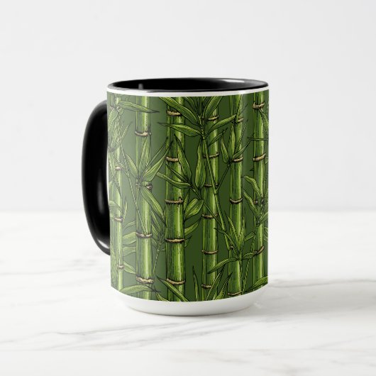 Mug Forêt de bambou en vert (Devant gauche)