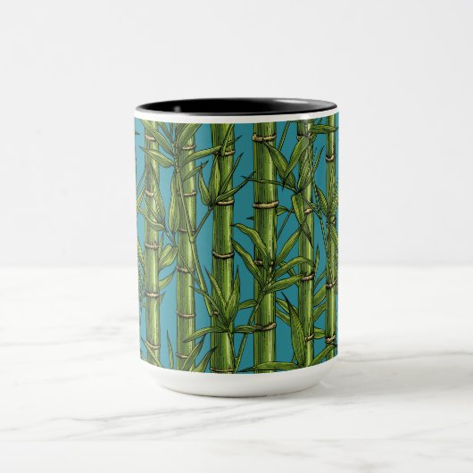 Mug Forêt de bambou sur bleu (Centre)