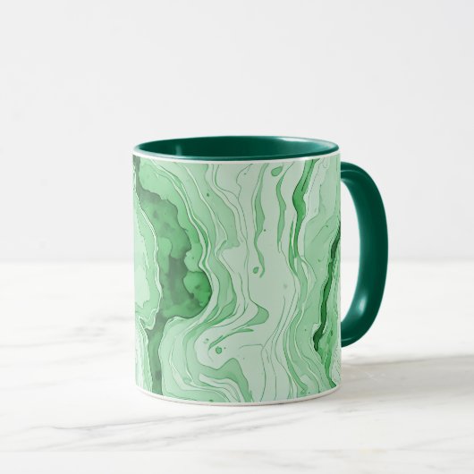 Mug Forêt de Druzy Agate Verte Illusion (Devant droit)
