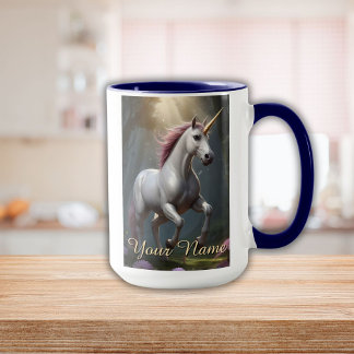 Mug Forêt de licorne blanche personnalisée