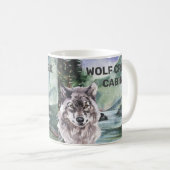 Mug Forêt de loup de bois Cabine personnalisé (Devant droit)