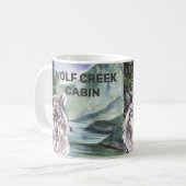 Mug Forêt de loup de bois Cabine personnalisé (Devant gauche)