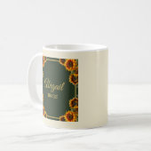 Mug Forêt de mariage tournesol vert future mariée (Devant gauche)