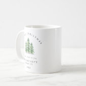 Mug Forêt de Noël à l'aquarelle avec pin (Devant gauche)