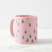 Mug Forêt De Noël Minimale En Rose (Devant gauche)
