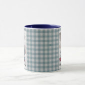 Mug Forêt de Noël Vert Plaid Russe Photo Bleu (Centre)